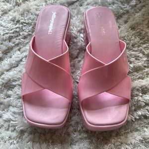 Jeffrey Campbell Pink Jelly Block Heels